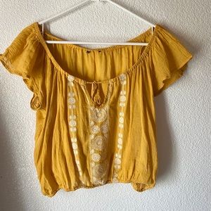 Yellow off the shoulder top
